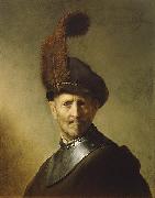 REMBRANDT Harmenszoon van Rijn An Old Man in Military Costume 1630-1 by Rembrandt oil on canvas